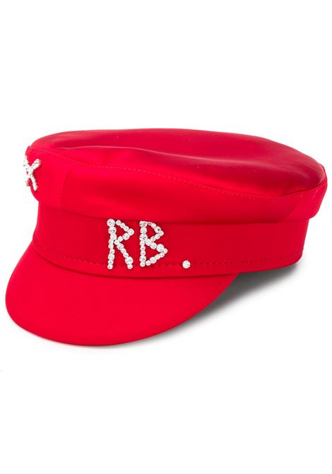 Cappello baker boy con cristalli in rosso Ruslan baginskiy - donna RUSLAN BAGINSKIY | KPC034STNDM034